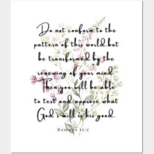 Romans 12:2 Famous Bible Verse. Posters and Art